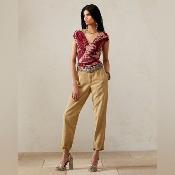 Ralph Lauren Collection Idonia Sleeveless Crisscross Voile Blouse in Multi Ikat - Picture 6 of 17